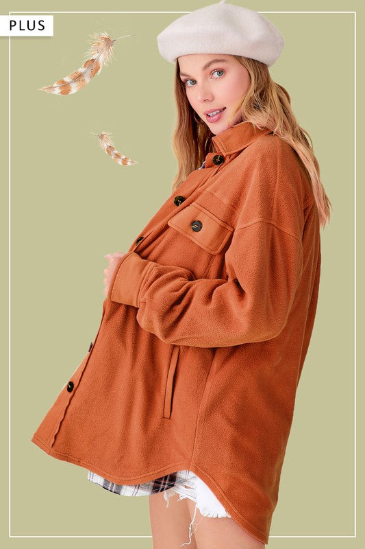 Sunshine Fleece Shacket Jacket with Pockets