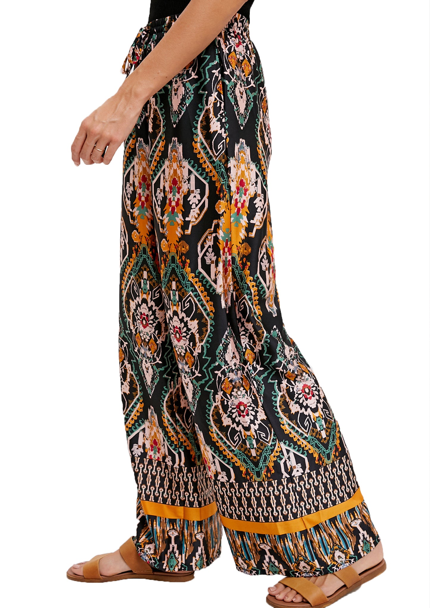 Bohemian Wide Leg Palazzo Pants