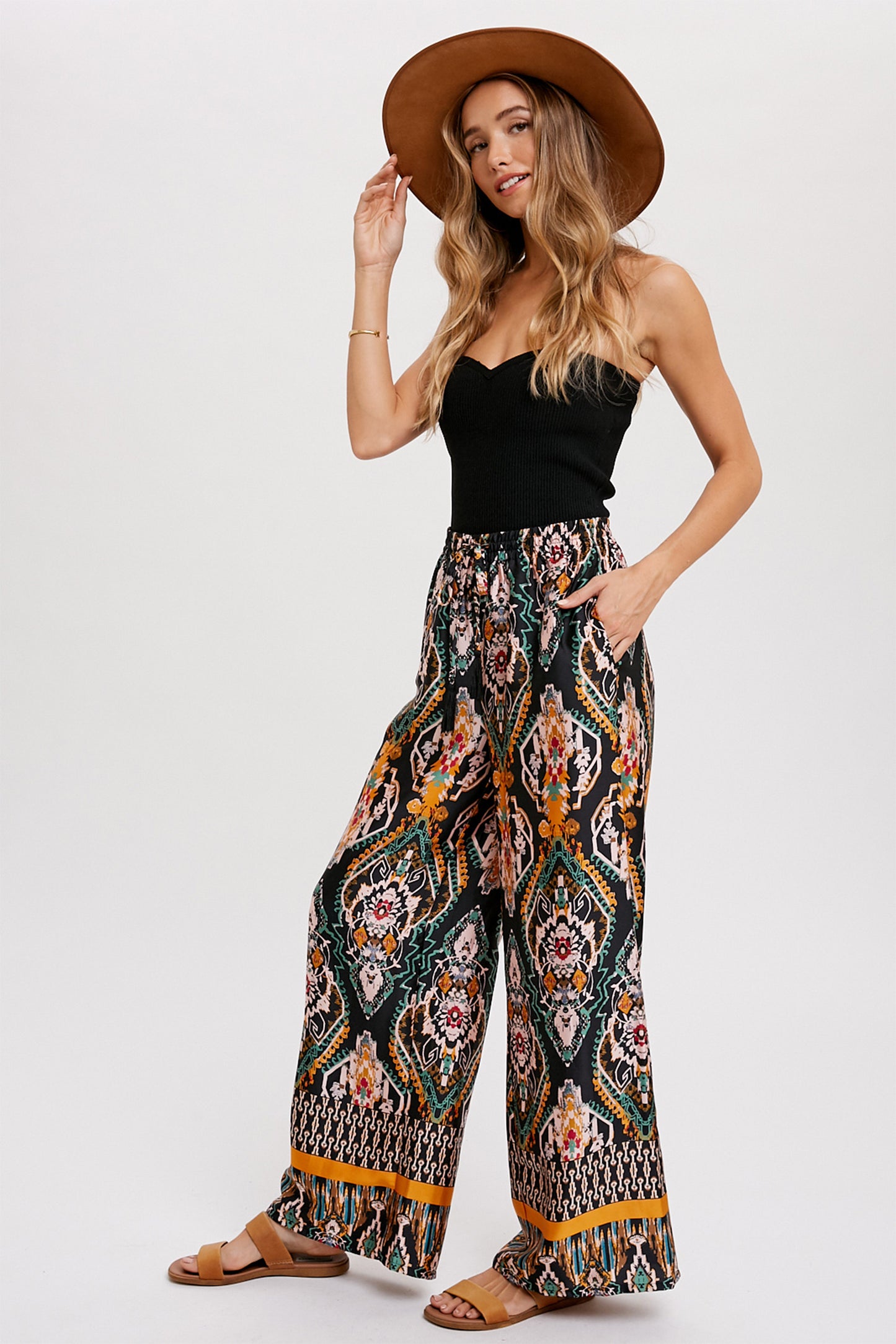Bohemian Wide Leg Palazzo Pants