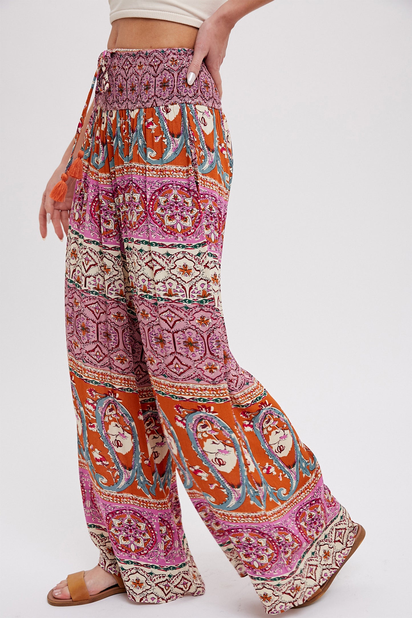 Bohemian Wide Leg Palazzo Pants