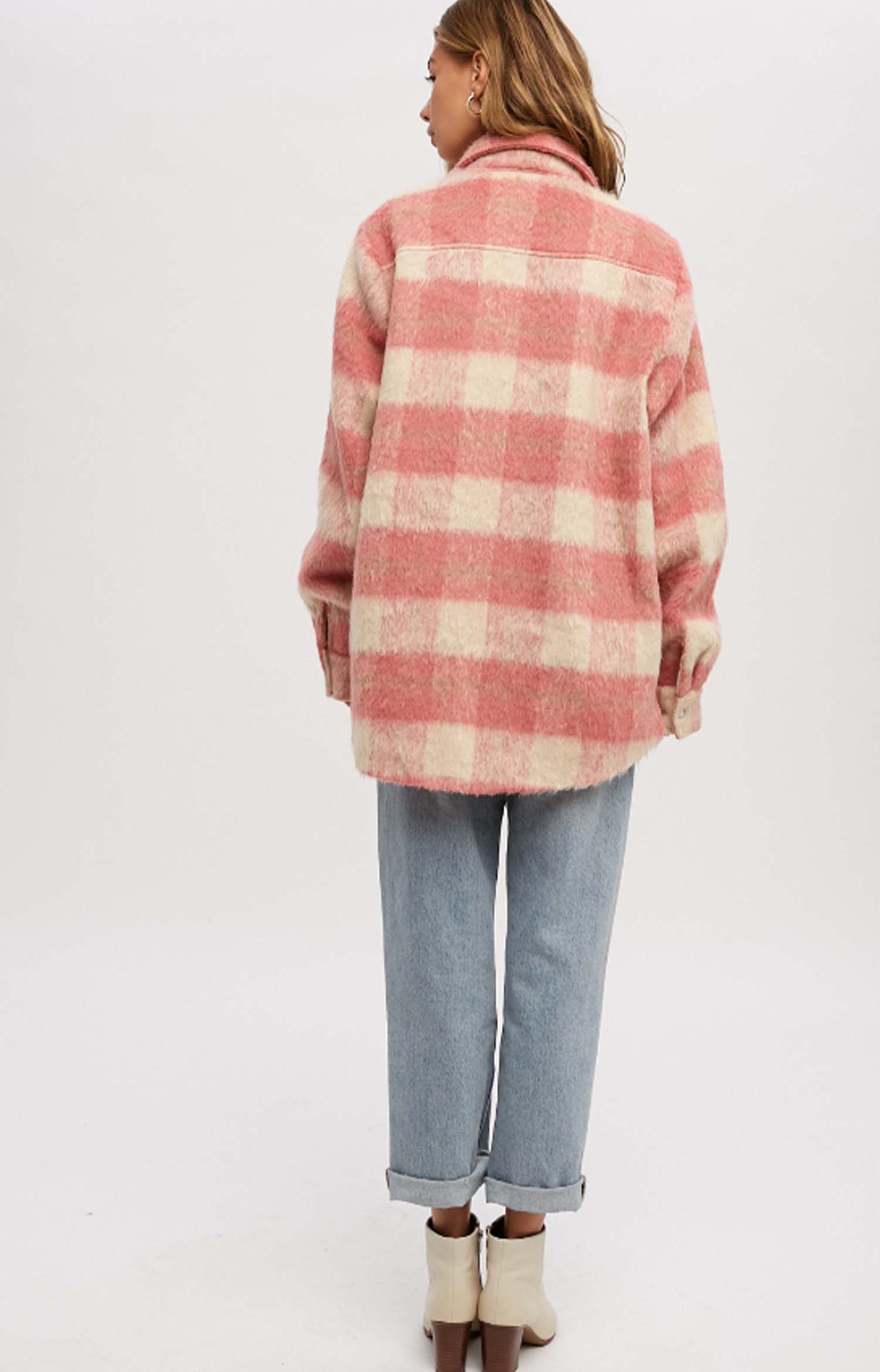 Plaid Womens Cozy Up Brushed Flannel Shacket Jacket
