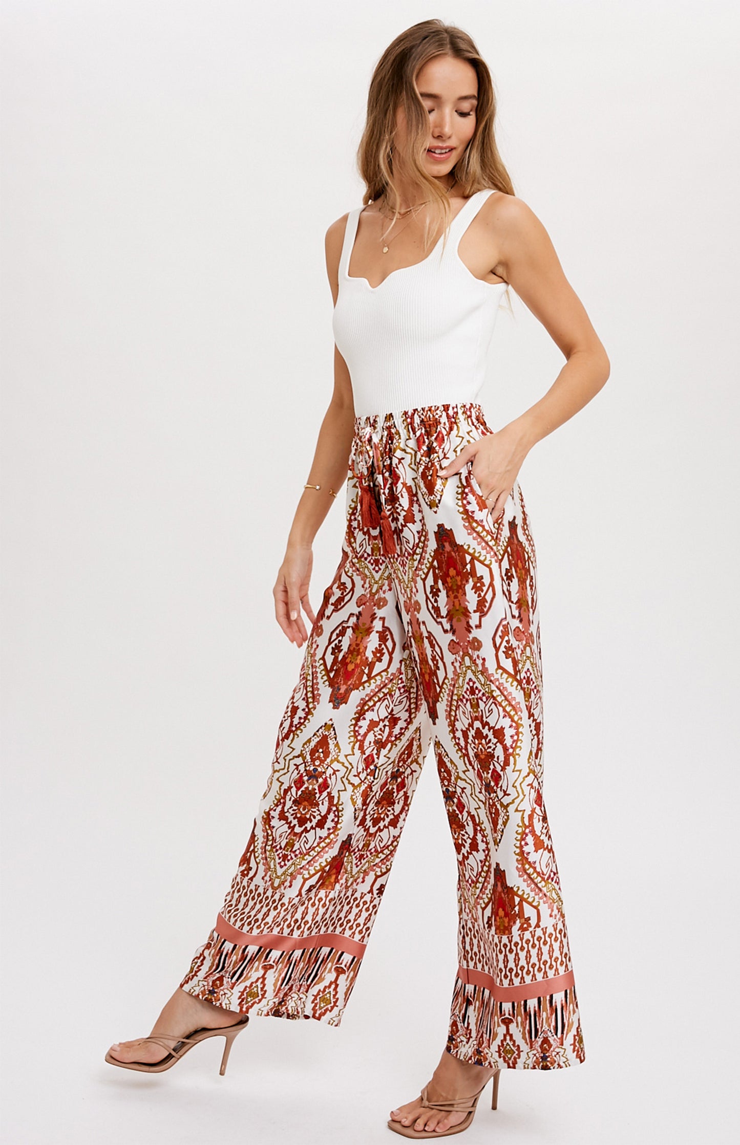Bohemian Wide Leg Palazzo Pants