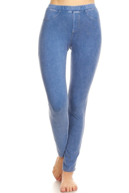 Mineral Wash Jeggings Leggings Jeans