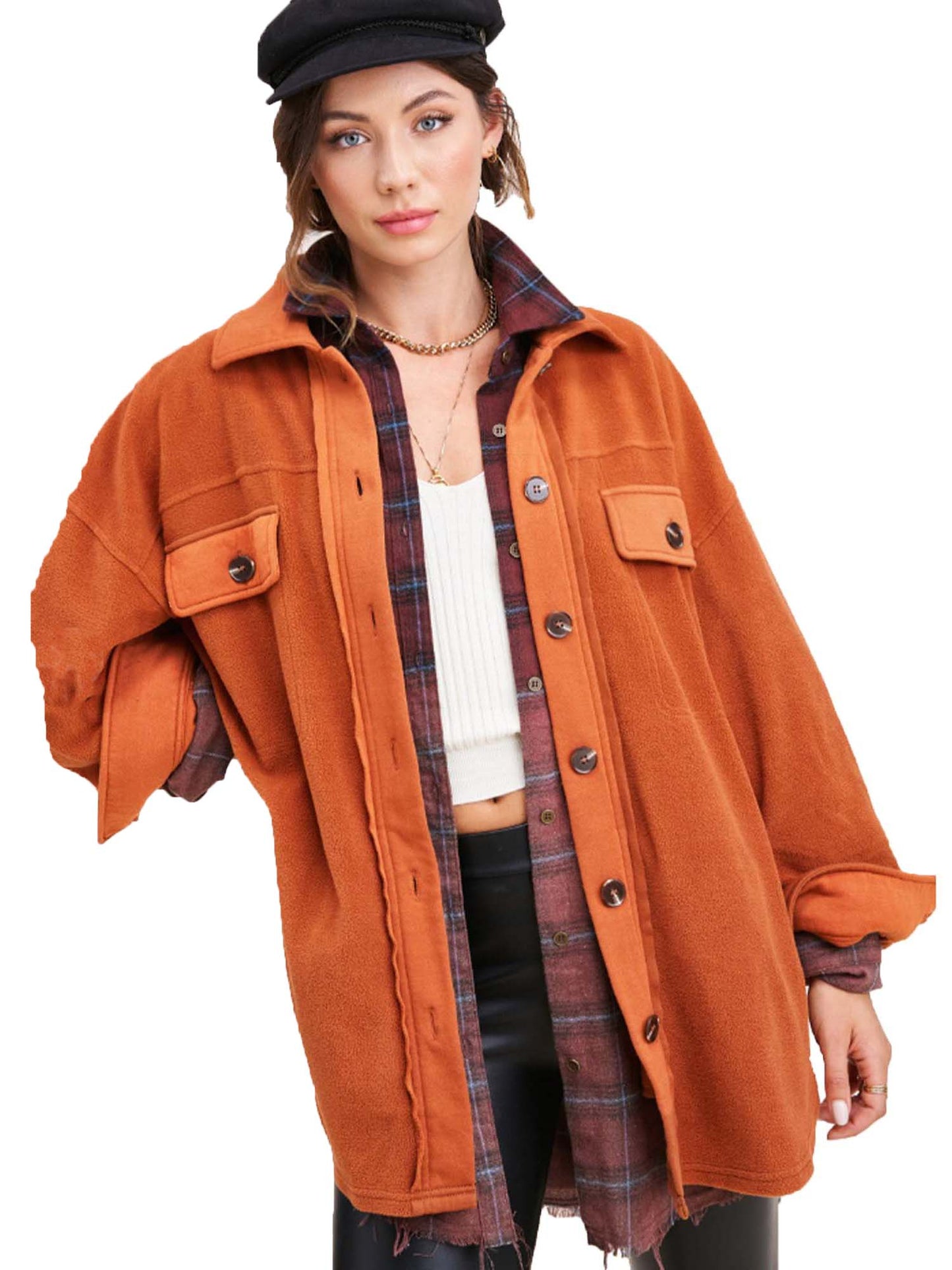 Sunshine Fleece Shacket Jacket with Pockets
