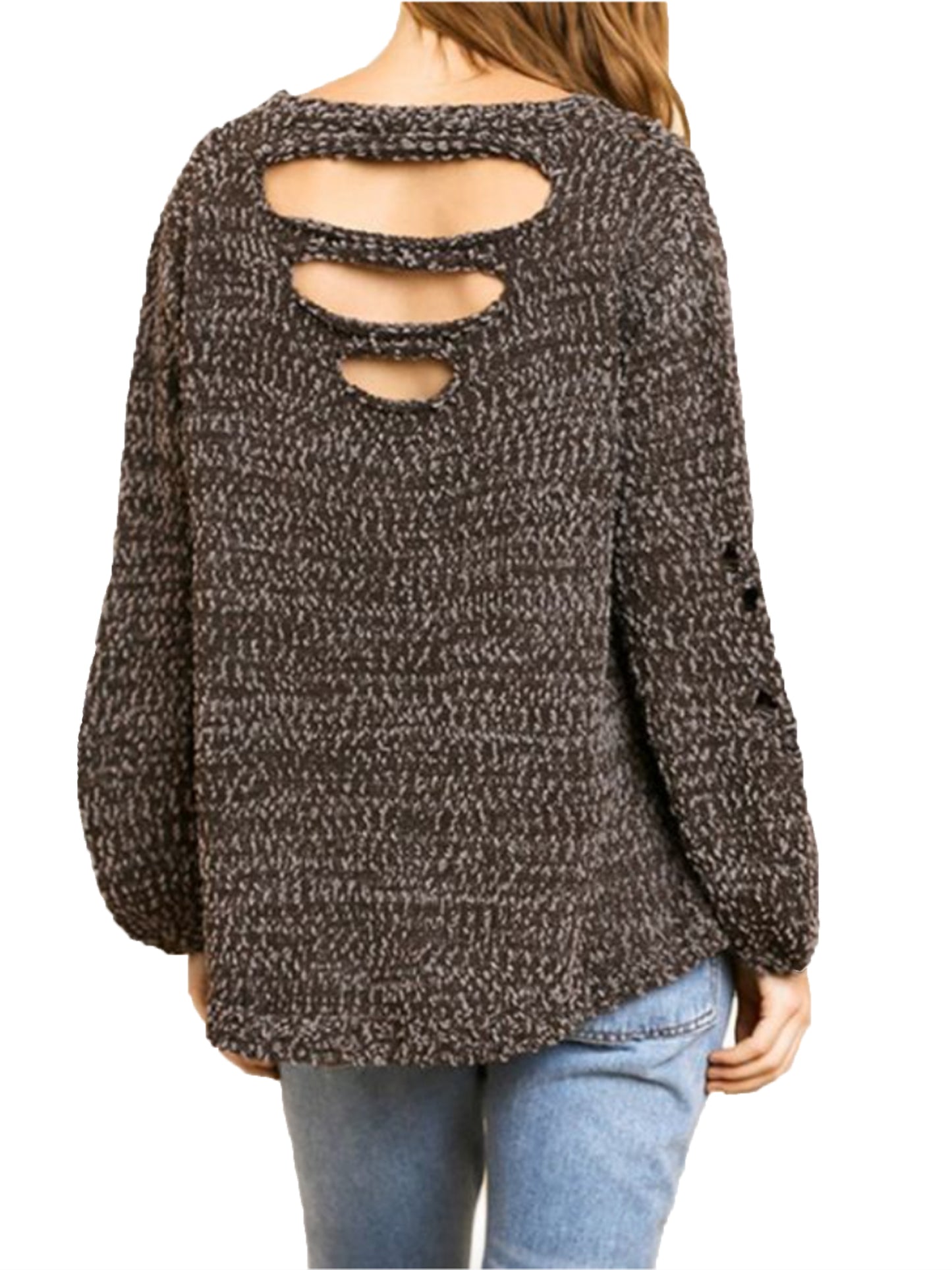 Cutout Sweater with Ripped Details