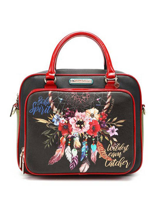 Bohemian Black Top Handle Handbag