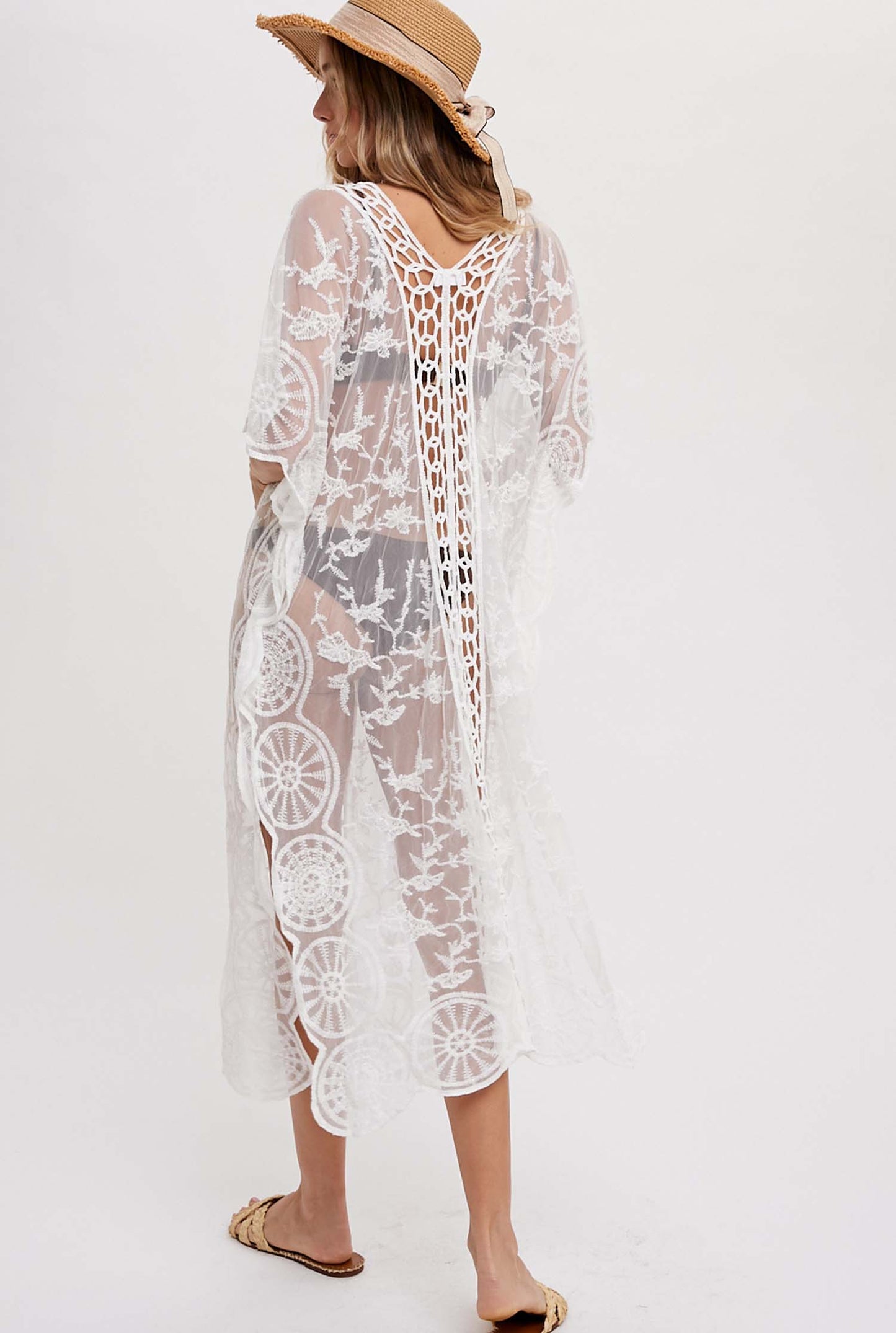 Bohemian Lace Cover-Up Maxi Kaftan