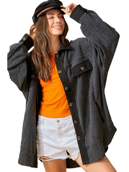 Sunshine Fleece Shacket Jacket with Pockets