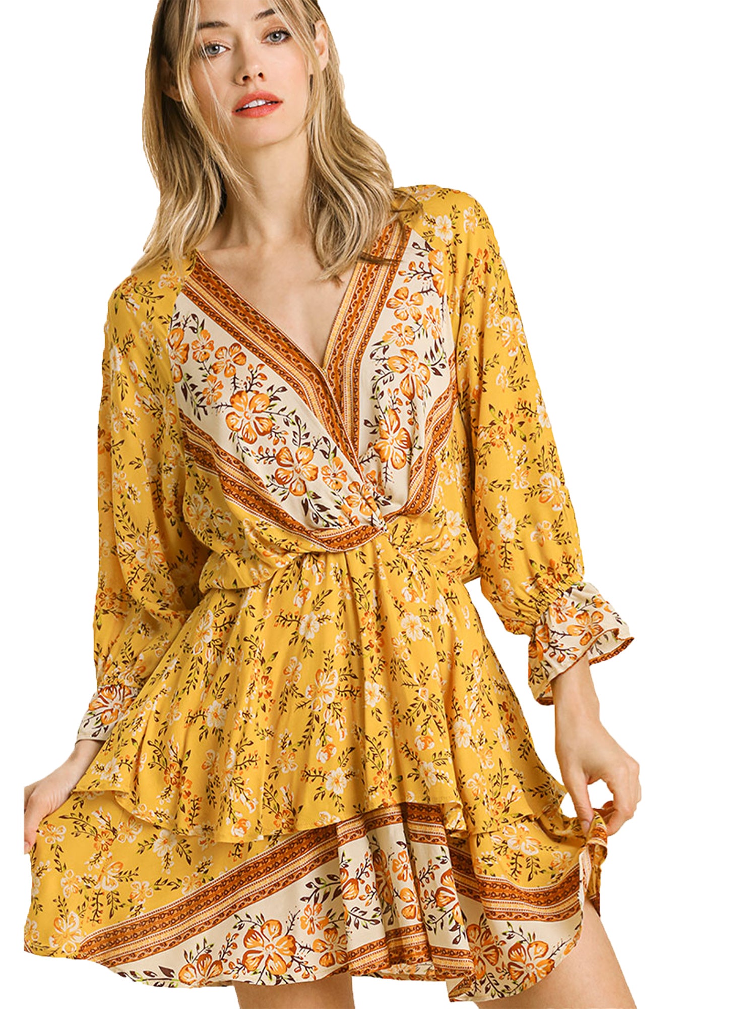 Bohemian V-Neck Print Dress Kobe Lou Inc Bohemian V-Neck Print Dress Kobe Lou Inc