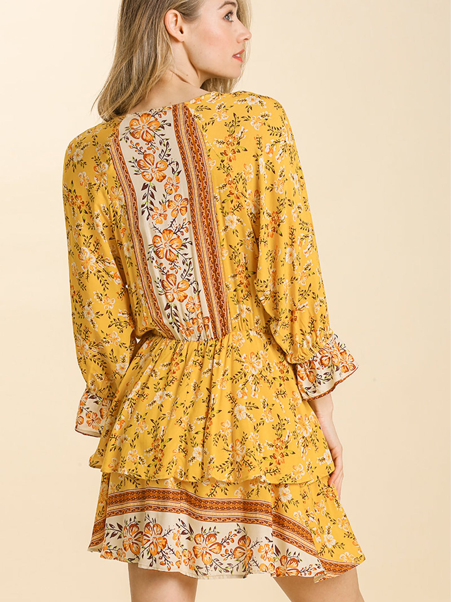 Bohemian V-Neck Print Dress