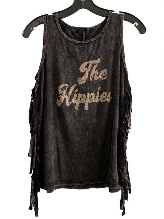 The Hippies Graphic Sleeveless Fringe Top