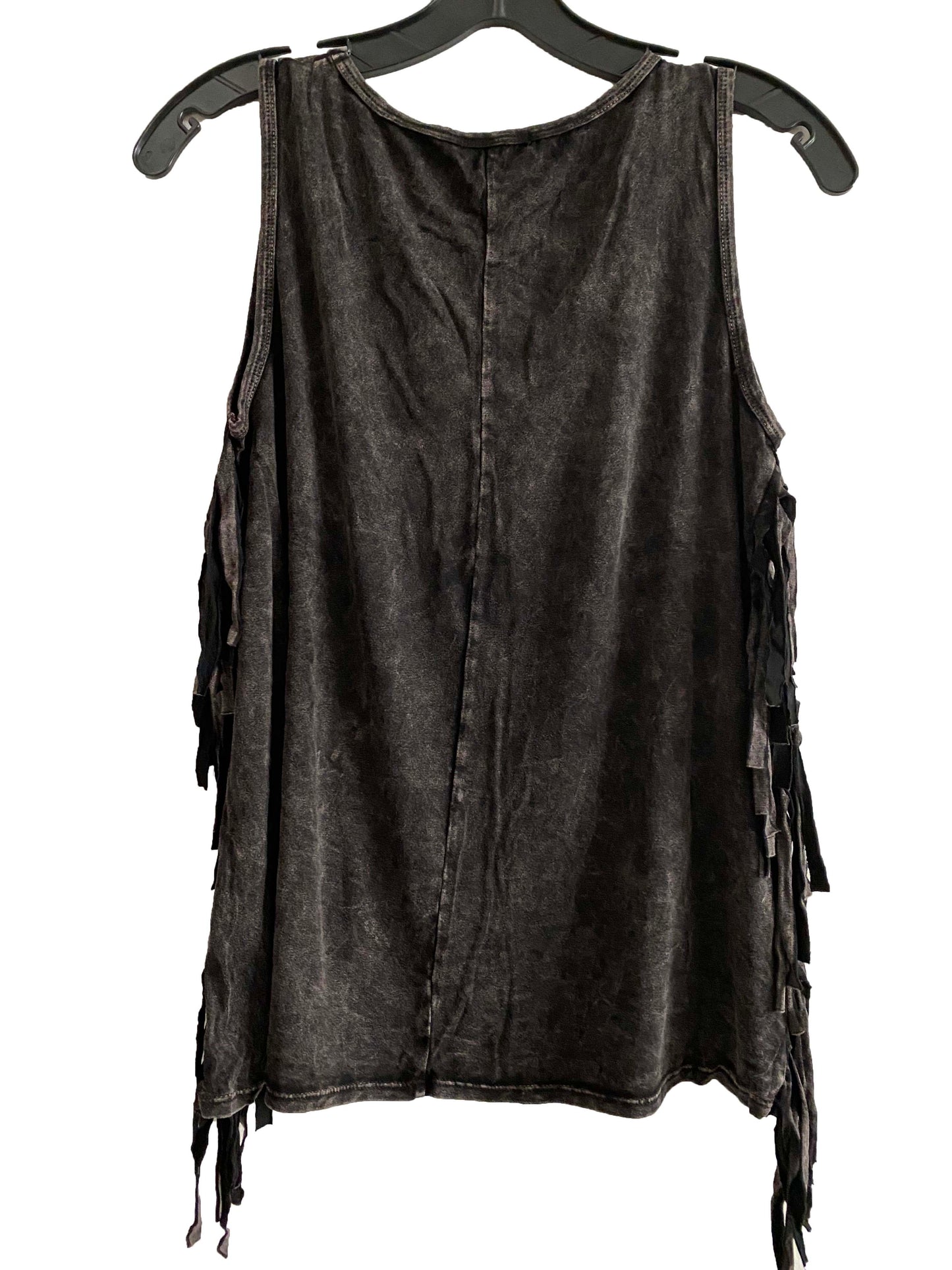 The Hippies Graphic Sleeveless Fringe Top