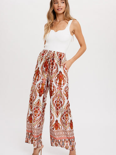 Bohemian Wide Leg Palazzo Pants