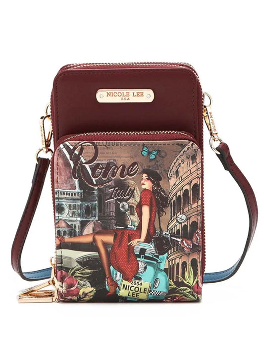 Multi Zip Phone Case Crossbody Wallet