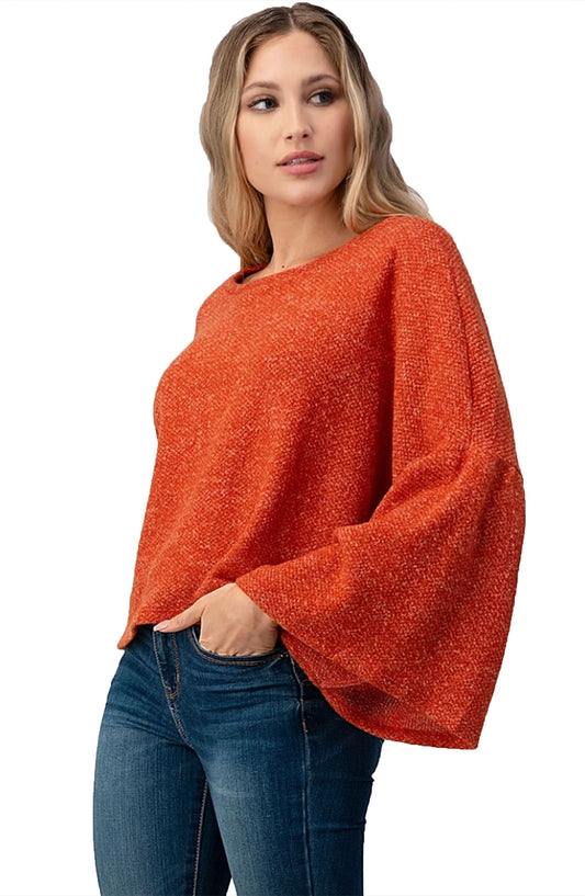 Bell Sleeve Crop Sweater Top