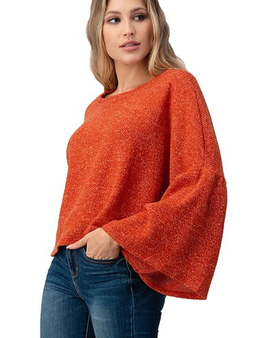 Bell Sleeve Crop Sweater Top