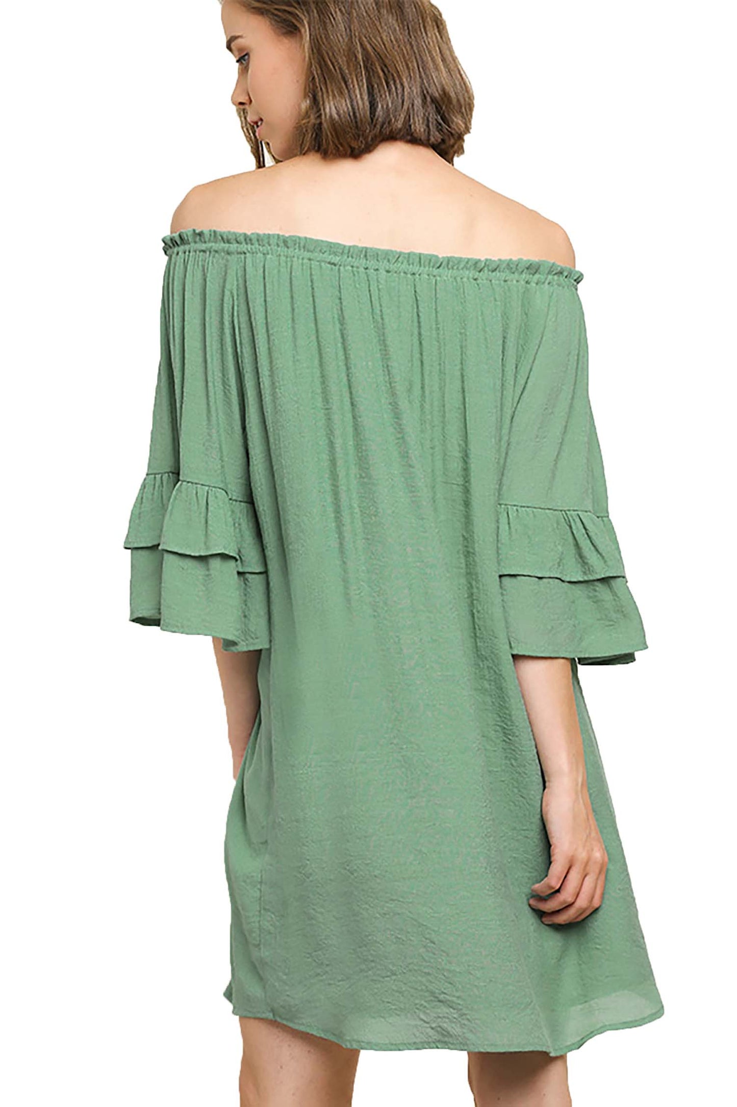 Bohemian Style Embroidered  off shoulder dress