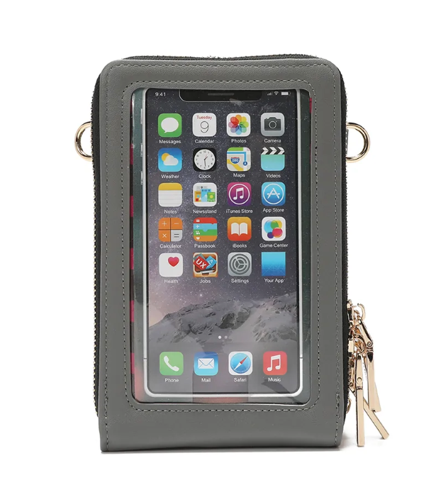 Multi Zip Phone Case Crossbody Wallet