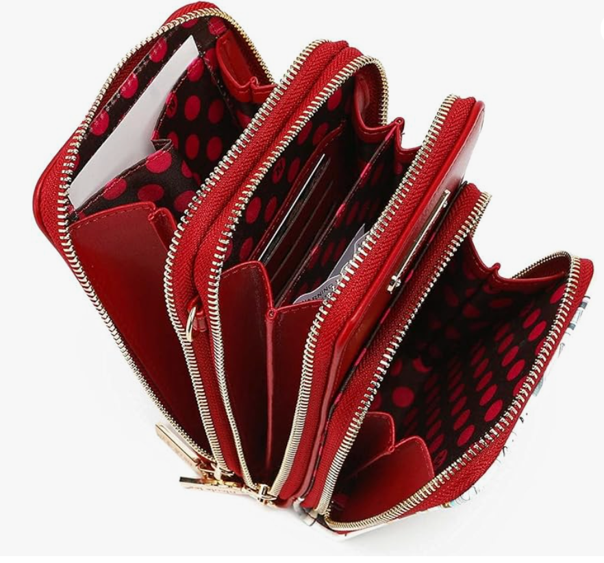 Multi Zip Phone Case Crossbody Wallet