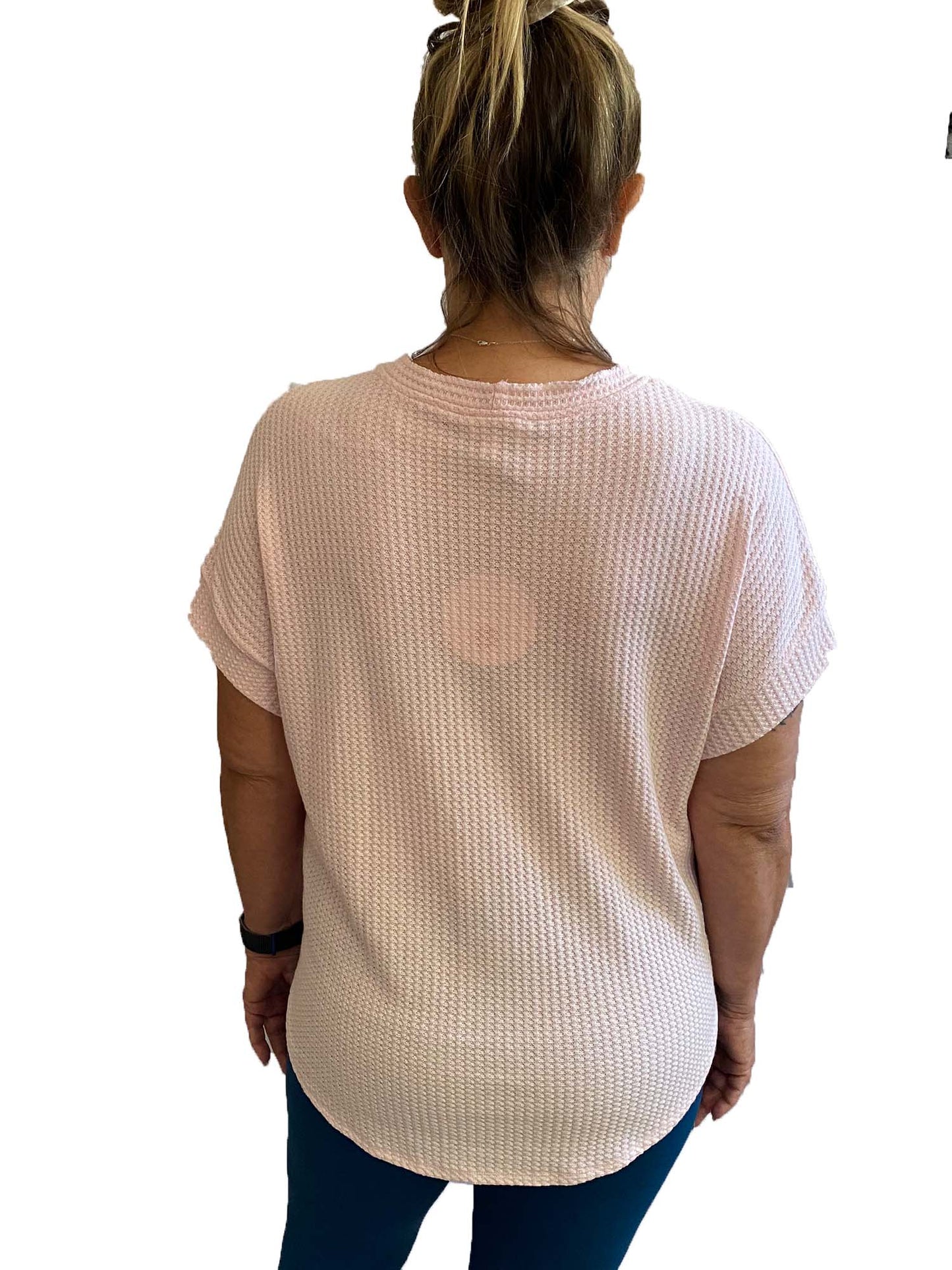 Floral Embroidered Waffle Knit with a Front tie top